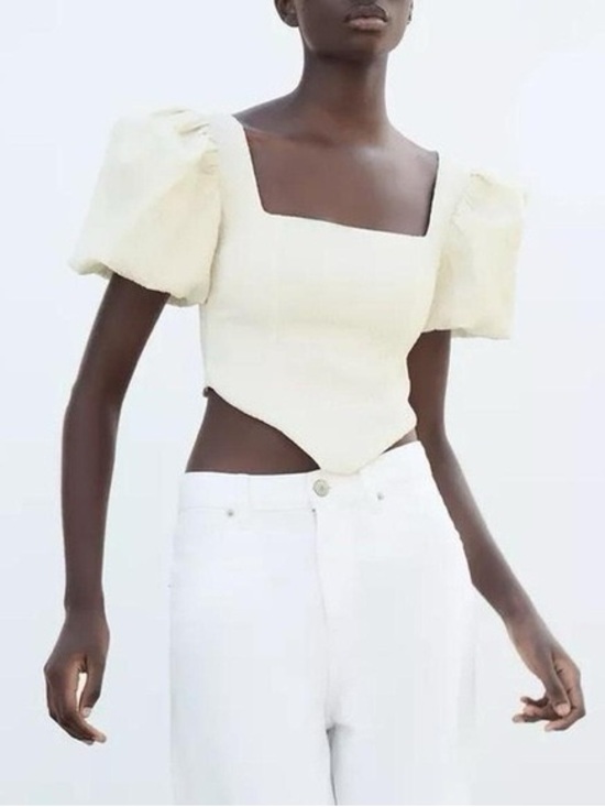 Zara Tops - NWT Zara Puff Sleeve Textured Top
